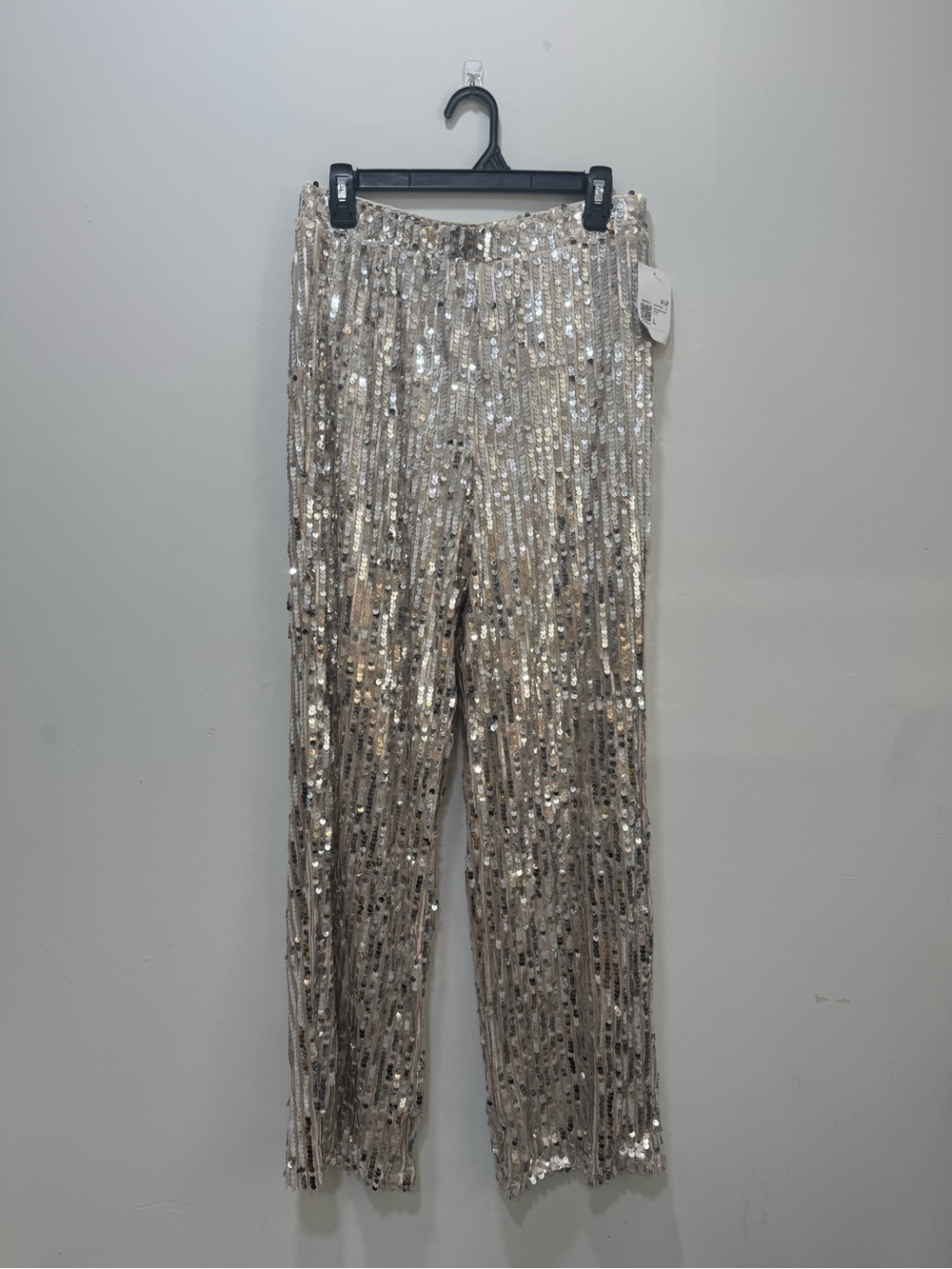 Forever 21 Gold Sequin Wide-Leg Pants